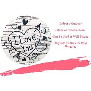Stepping Stone I Love You 9.5 Inch Dia Indoor/Outdoor Spoontiques NEW